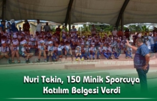 Nuri Tekin, 150 Minik Sporcuya Katılım Belgesi Verdi