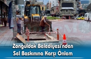 Zonguldak Belediyesi'nden Sel Baskınına Karşı...