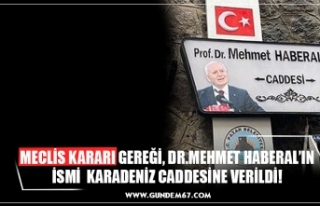MECLİS KARARI GEREĞİ, DR.MEHMET HABERAL’IN İSMİ...