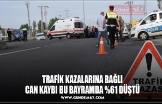 TRAFİK KAZALARINA BAĞLI CAN KAYBI BU BAYRAMDA %61...