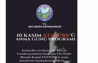 Büyük Önder Atatürk'ü Anma Programı Belli...