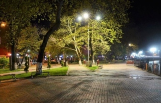 Alaplı ´da Atatürk Parkı ışıklandırıldı