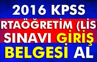 2016 kpss ortaöğretim (lise) sınavı giriş belgesi...