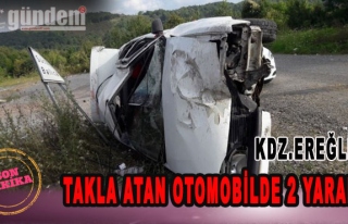 Ereğli'de Takla Atan otomobilde 2 Yaralı