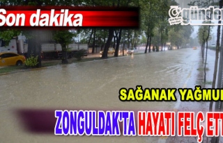 Sağanak Yağmur Zonguldak'ta hayatı Felç Etti