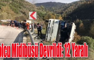 Yığılca'da yolcu midibüsü devrildi: 12 yaralı