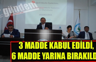 3 MADDE KABUL EDİLDİ, 6 MADDE YARINA BIRAKILDI