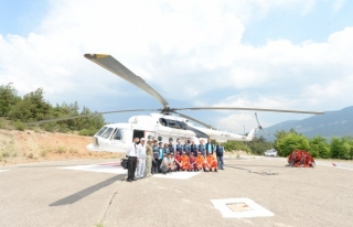 Karabük'te helikopter destekli yangın tatbikatı