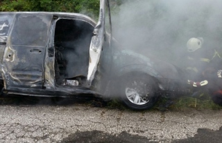 Düzce'de araç yangını